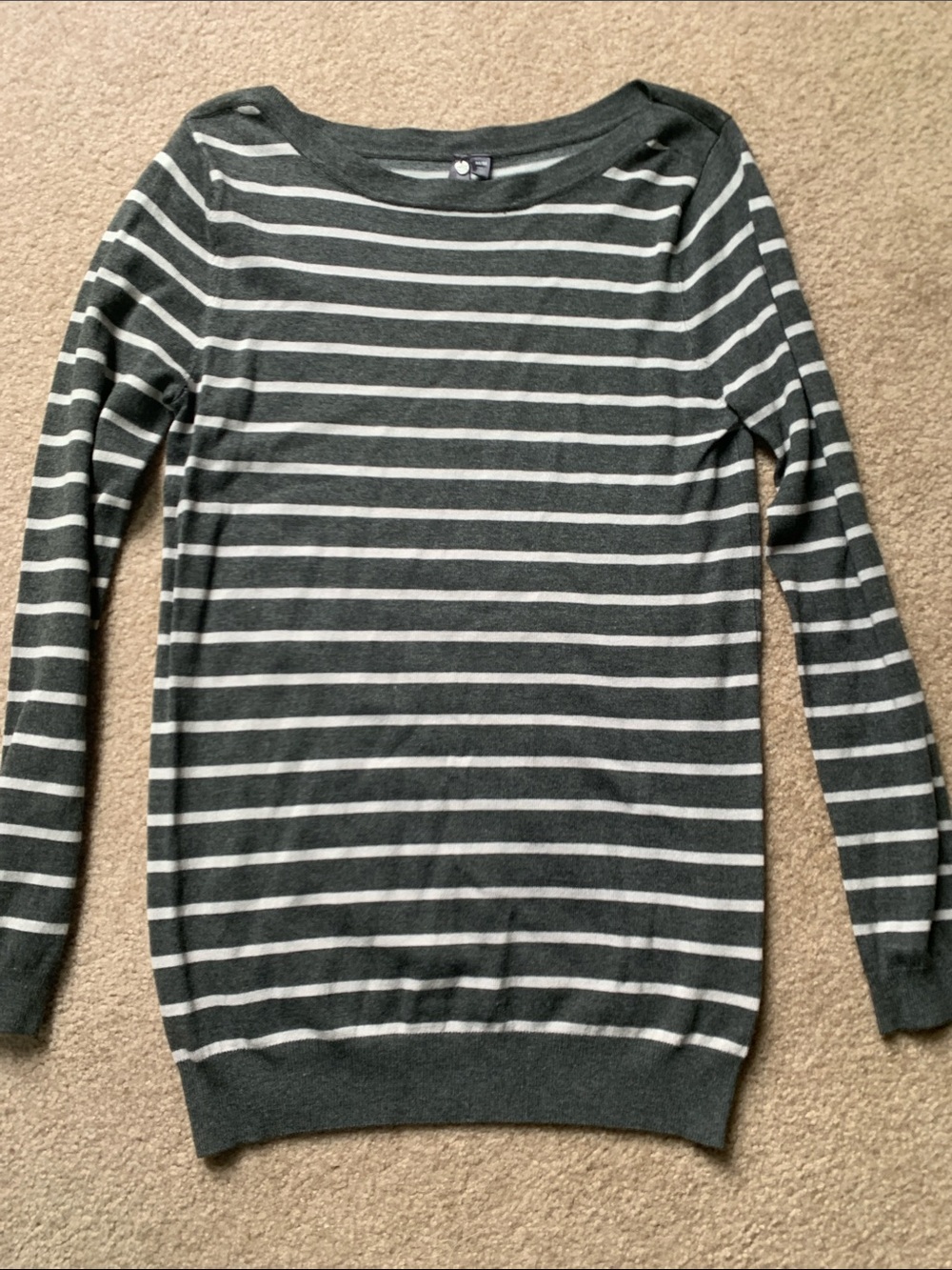 Orb Grey Striped Sweater